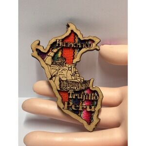 Peru Peruvian Map Fridge Magnet Colorful Trujillo Huanchaco souvenir travel